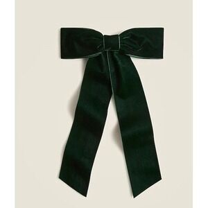 NWT J.Crew CE946‎ Large Velvet Bow Hair Clip Barrette Jungle Green